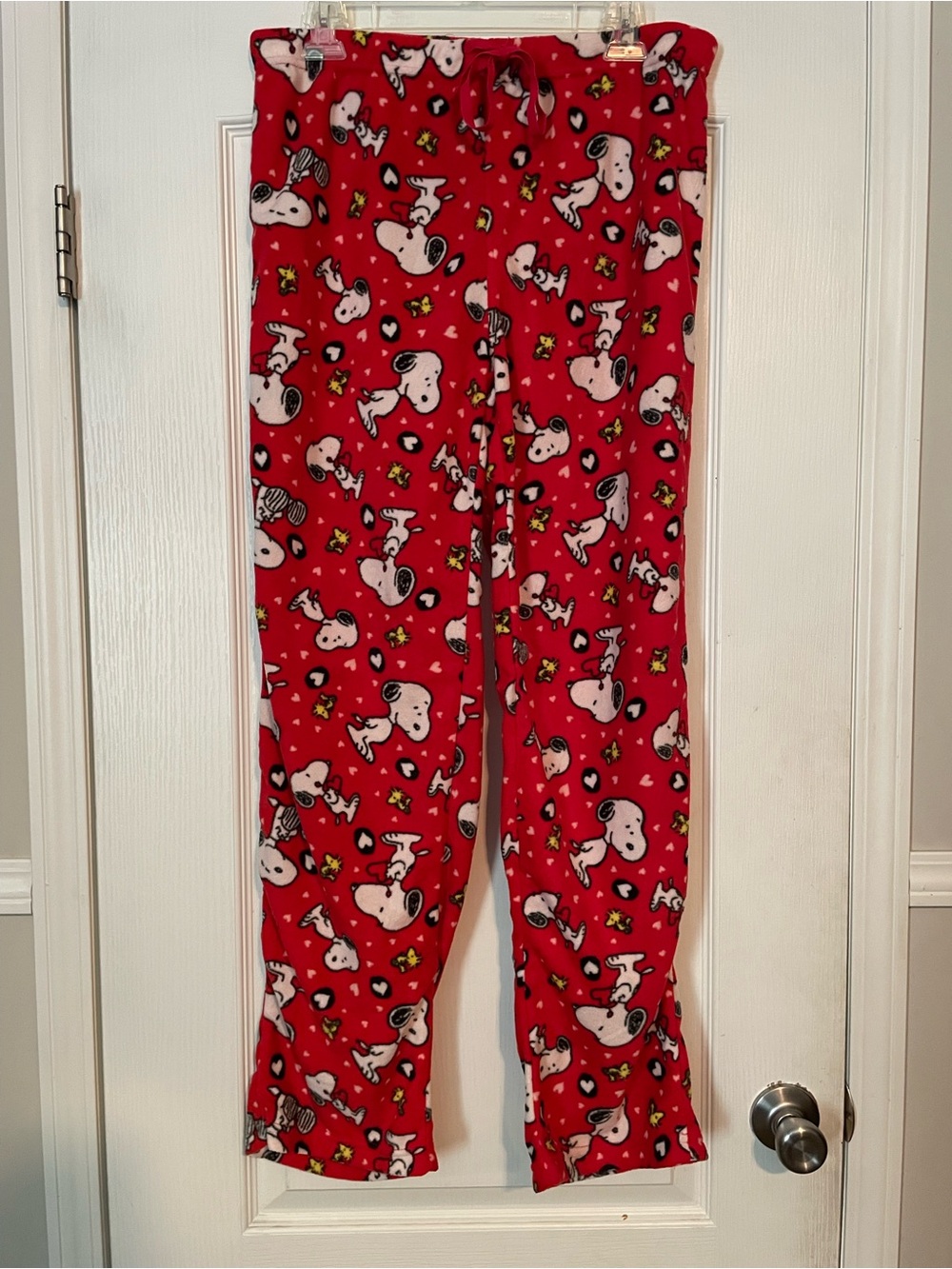 Peanuts Snoopy and Woodstock Fuzzy Pajama Sleep Pants Size Medium / Large NWOT